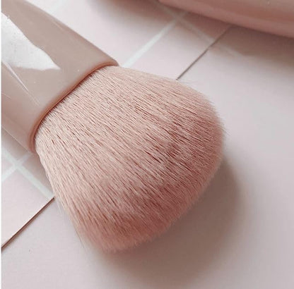 5-Piece Travel Makeup Brush Set with Mirror – Foldable & Portable