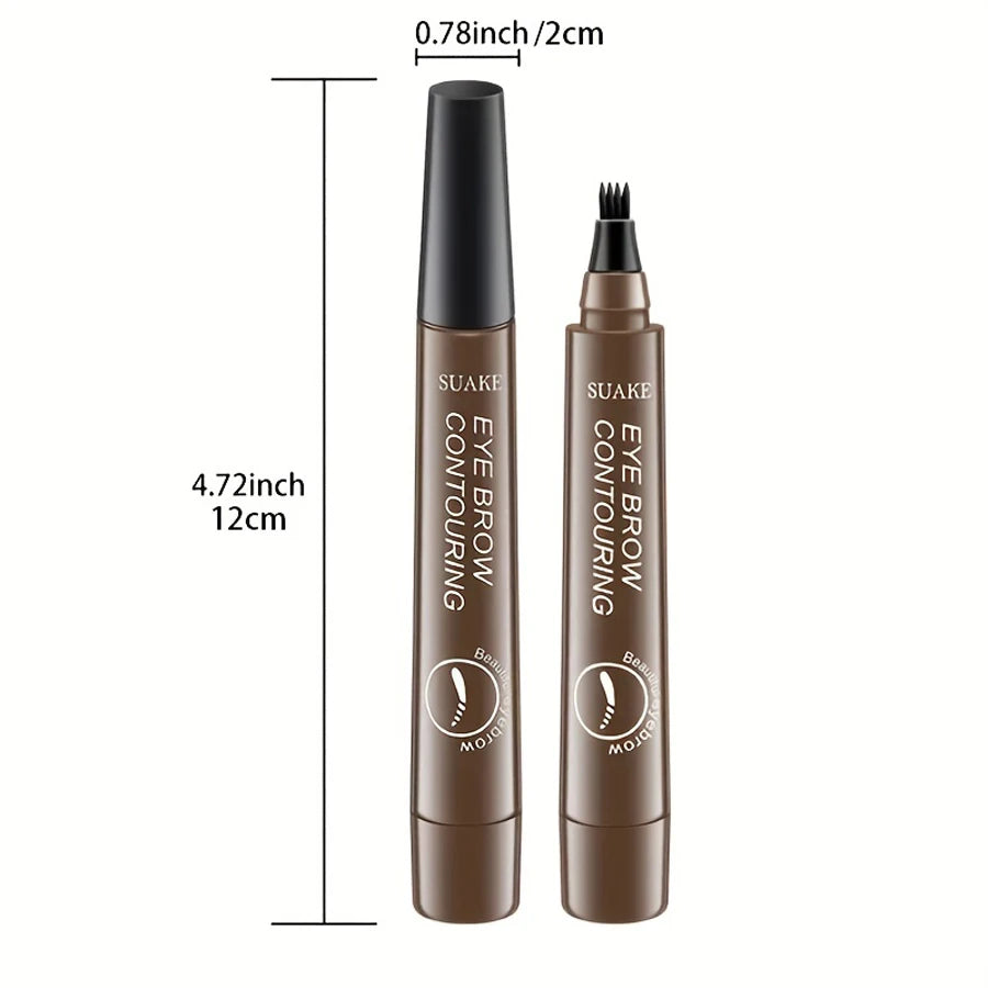 Waterproof Eyebrow Pen, Microblading Eyebrow Pencil with 4 Split Head, Natural Looking Brows Makeup ( 5 Colors)