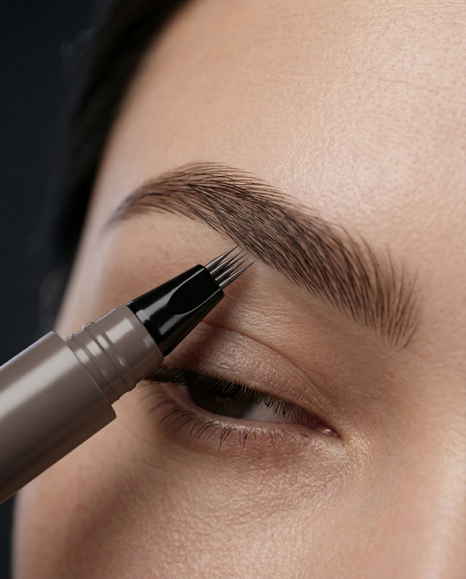 Waterproof Eyebrow Pen — Micro-Fork Tip for Hair-Like Strokes