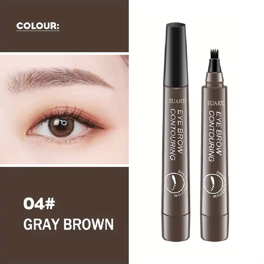 Waterproof Eyebrow Pen — Micro-Fork Tip for Hair-Like Strokes