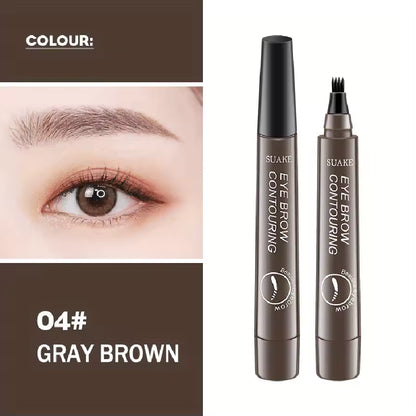 Waterproof Eyebrow Pen — Micro-Fork Tip for Hair-Like Strokes